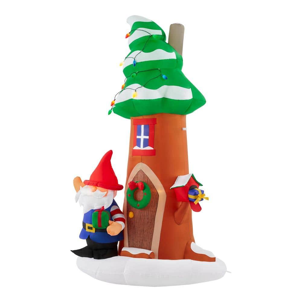 8 ft Gnome With Christmas Tree House Holiday Inflatable – Lamouren ...