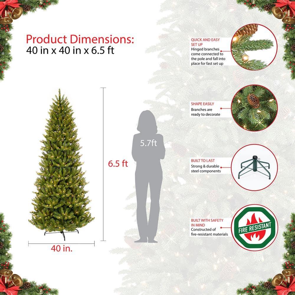 6.5 ft. Pre-Lit Incandescent Slim Fraser Fir Artificial Christmas Tree ...
