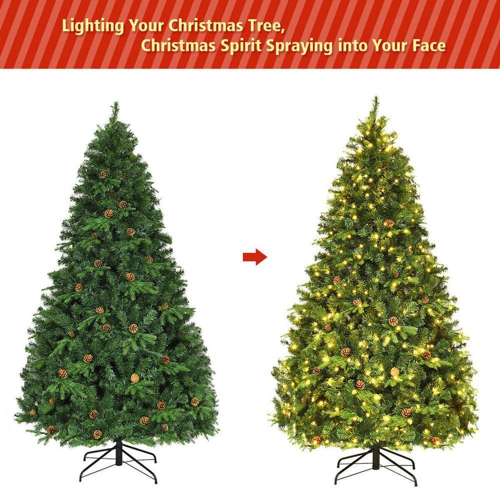 7 ft. Pre-Lit Artificial Christmas Tree Hinged with 460 LED Lights and ...