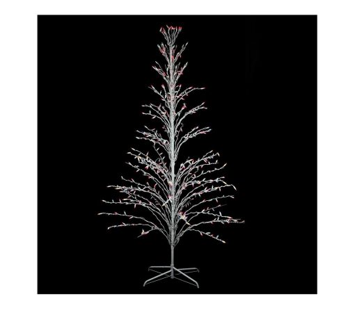 6′ White Lighted Christmas Cascade Twig Tree Outdoor Yard Art ...